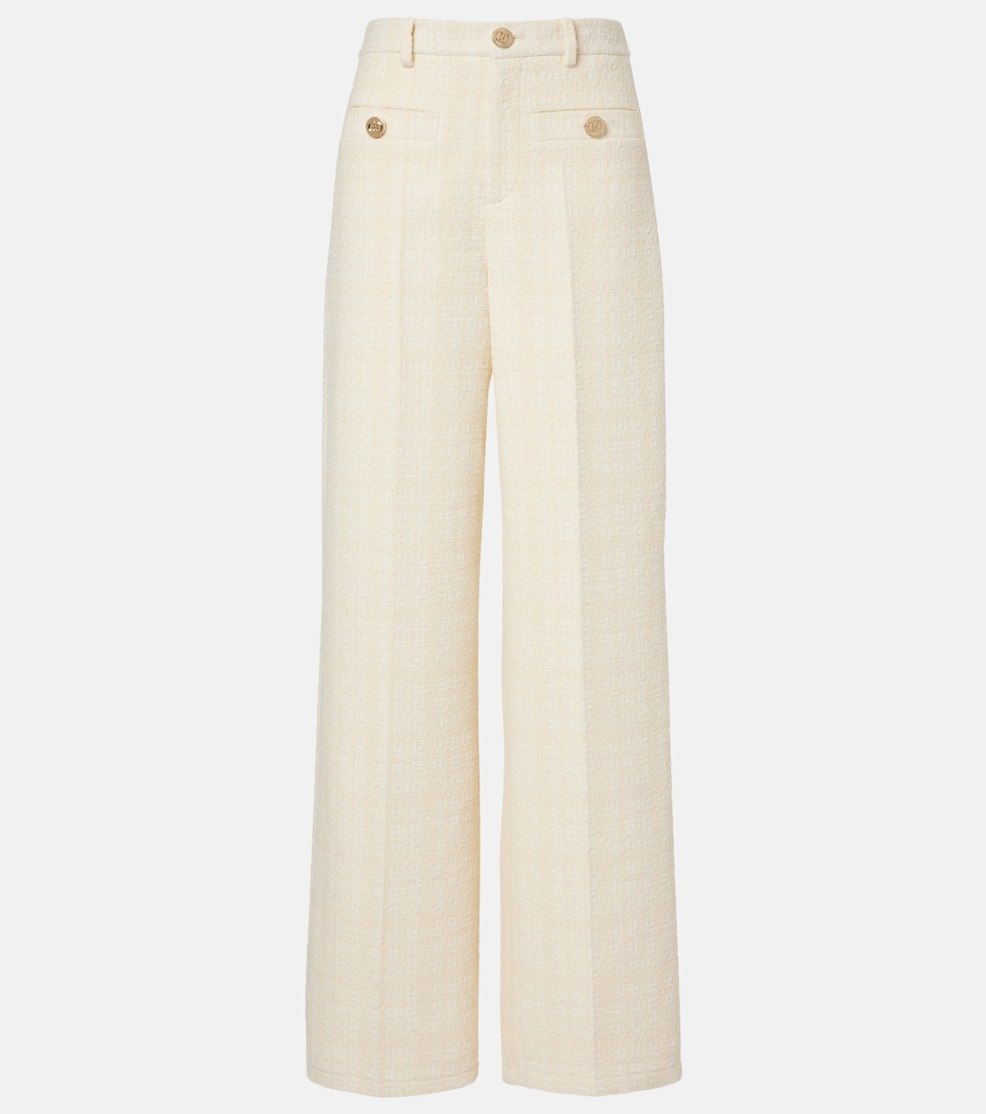 Checked cotton-blend tweed wide-leg pants | Gucci