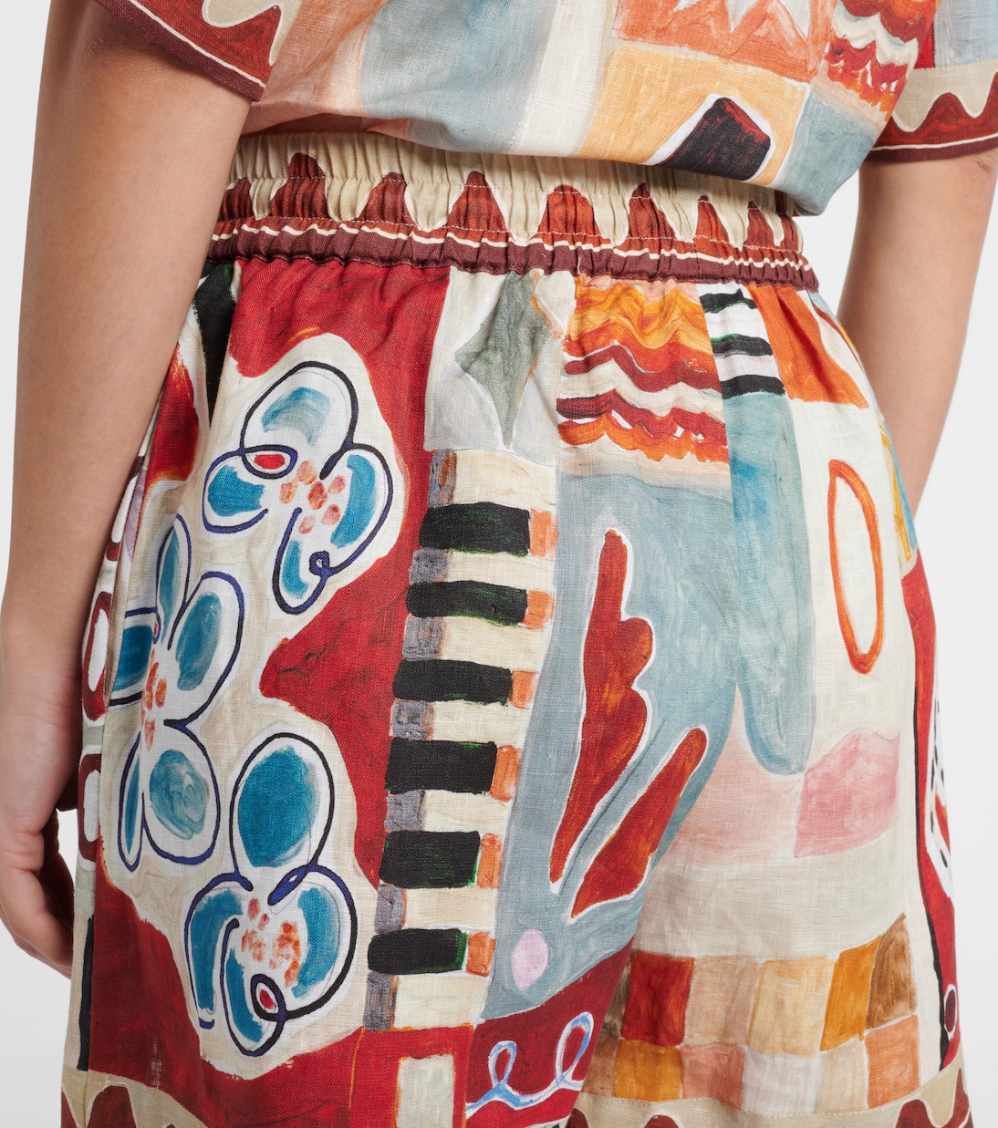 x LRNCE Michelle printed linen Bermuda shorts | Alémais