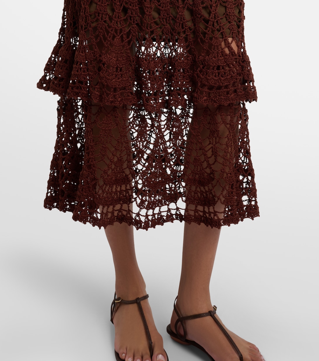 Falda midi Elsie de croché de algodón | Anna Kosturova