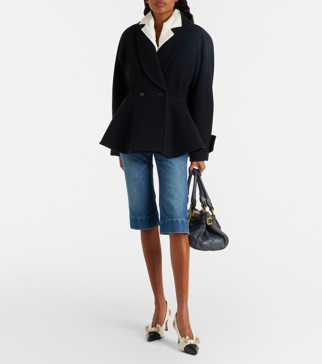 Capri-Jeans mit Leder | Chloé