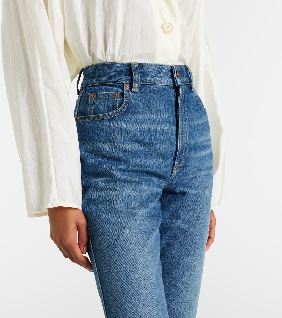 Capri-Jeans mit Leder | Chloé