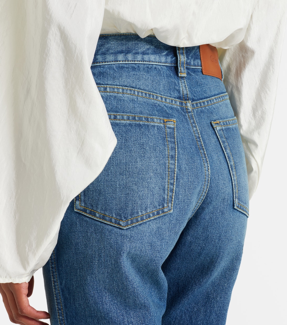 Capri-Jeans mit Leder | Chloé