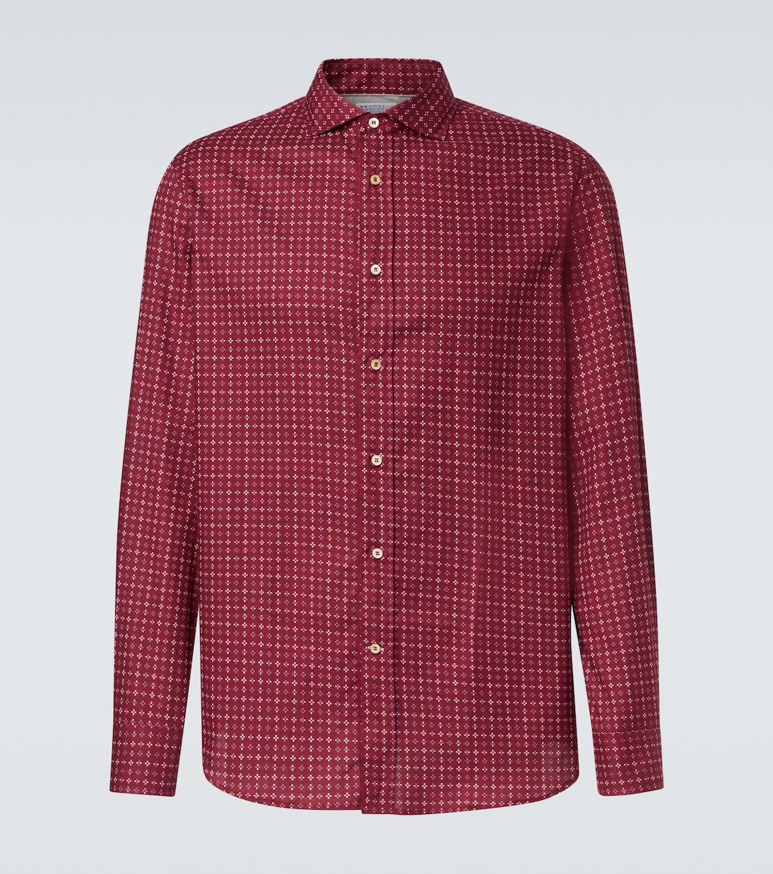 Camicia in cotone con stampa | Brunello Cucinelli