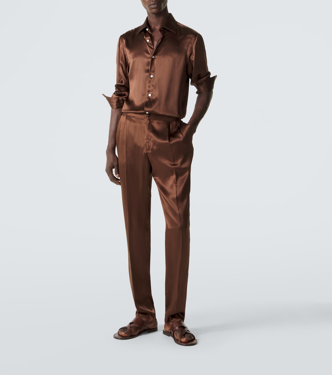 Chemise en satin de soie | Rubinacci