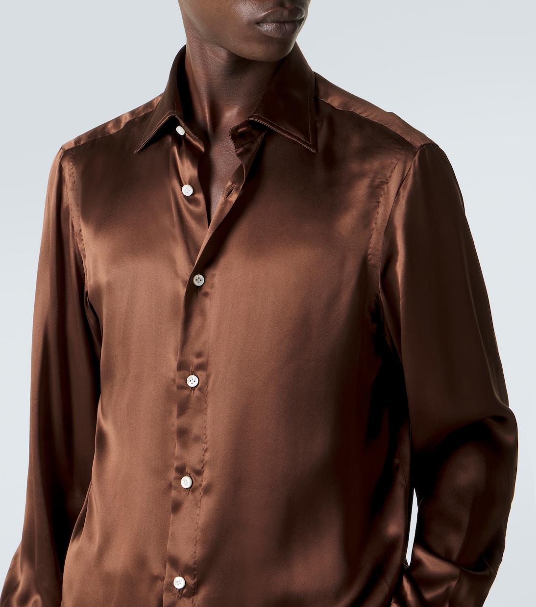 Chemise en satin de soie | Rubinacci