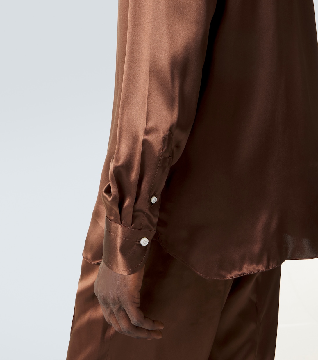 Chemise en satin de soie | Rubinacci