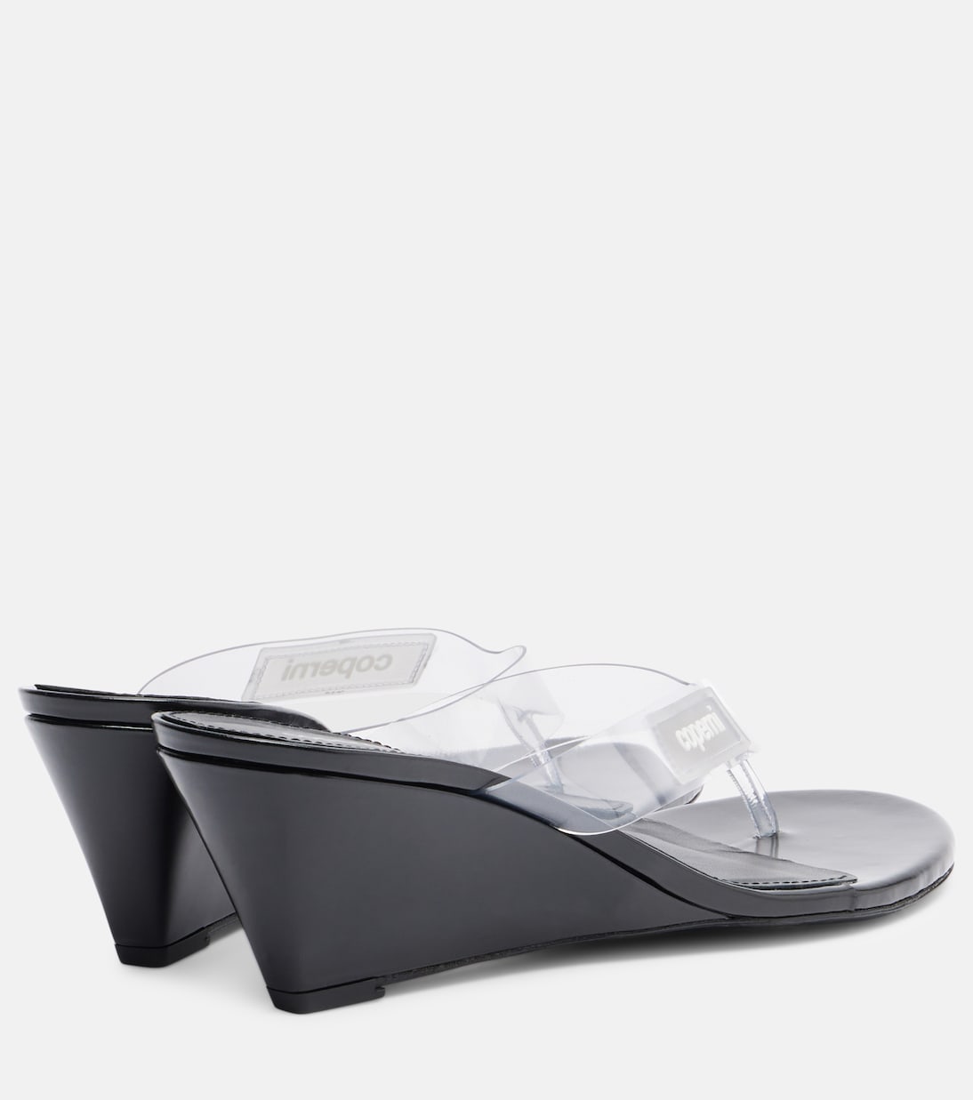 Logo PVC wedge thong sandals | Coperni