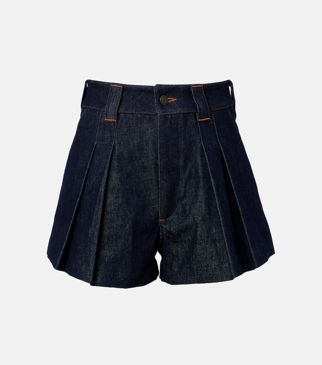 Structural pleated denim shorts | Frame