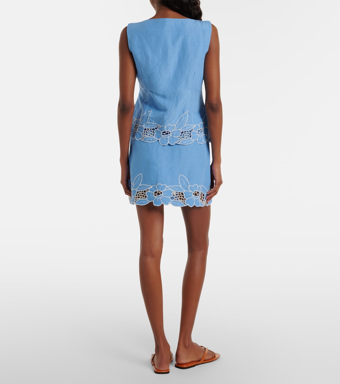 Minifalda Nancye en mezcla de lino | Rixo