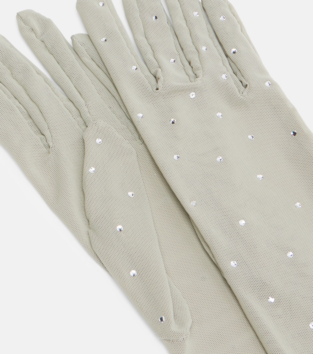 Crystal-embellished mesh gloves | Oséree