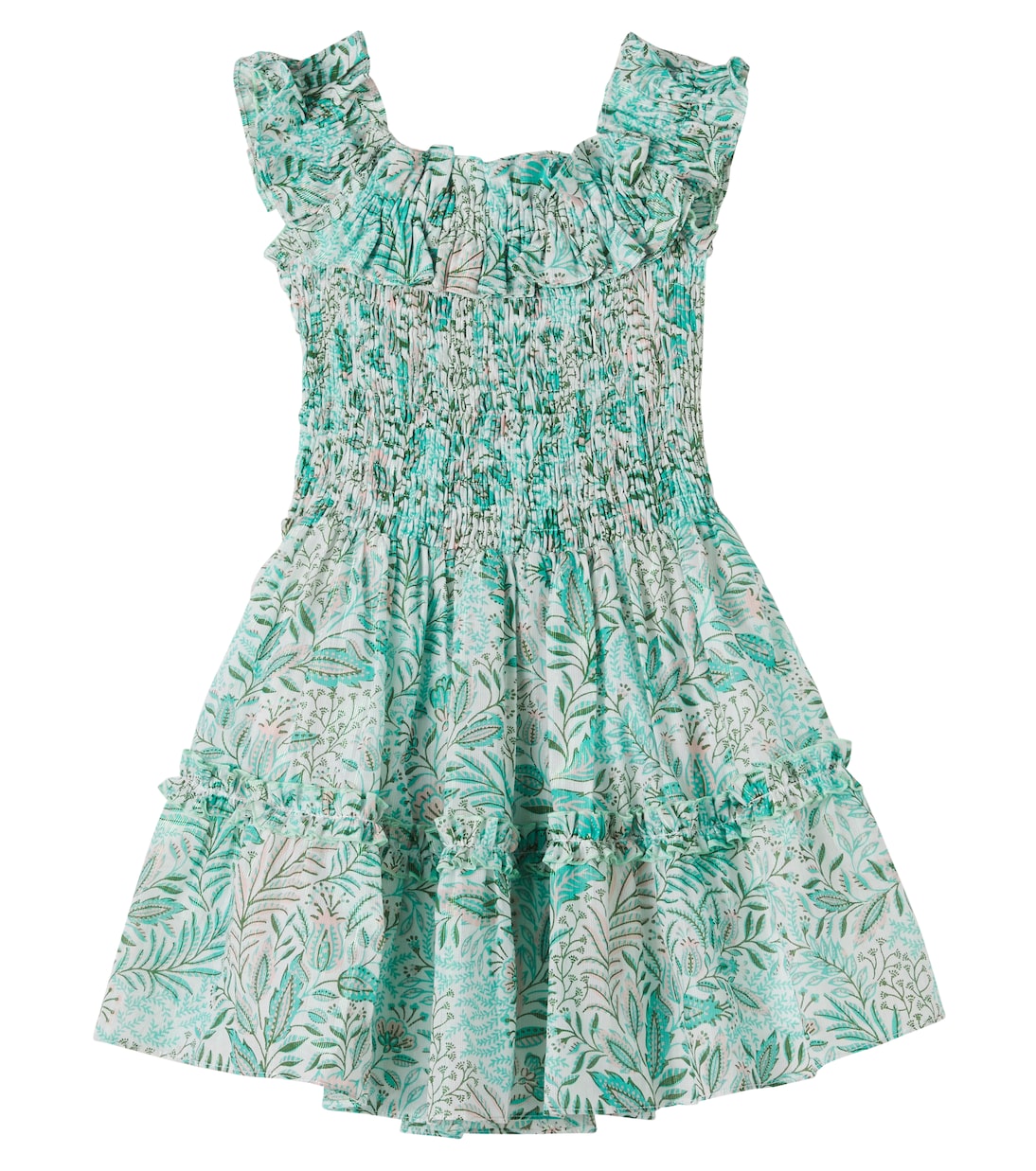 Amber printed ruffled cotton-blend dress | Poupette St Barth Kids