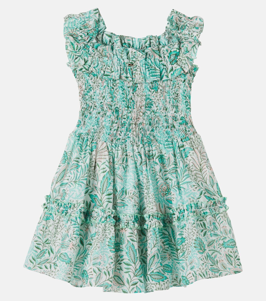 Amber printed ruffled cotton-blend dress | Poupette St Barth Kids