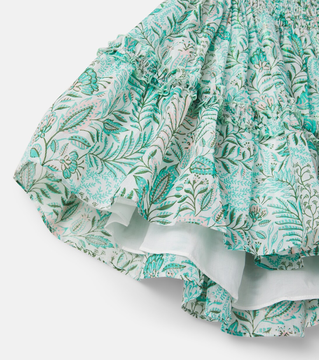 Amber printed ruffled cotton-blend dress | Poupette St Barth Kids