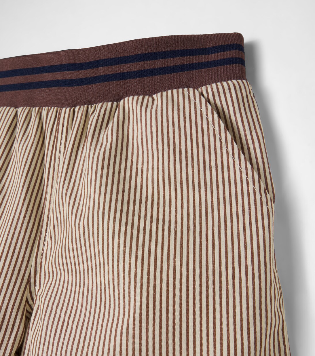 Bermuda en popeline de coton à rayures | Mini Rodini
