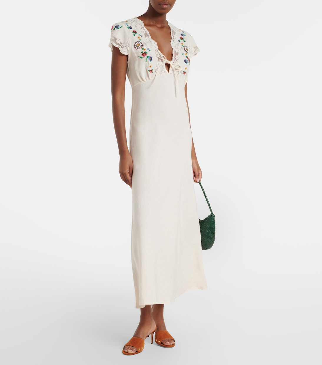 Robe Amari en lin mélangé à broderie | Rixo