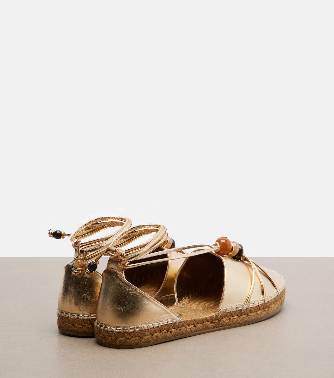 Lemi缀饰皮革草编鞋 | Jimmy Choo
