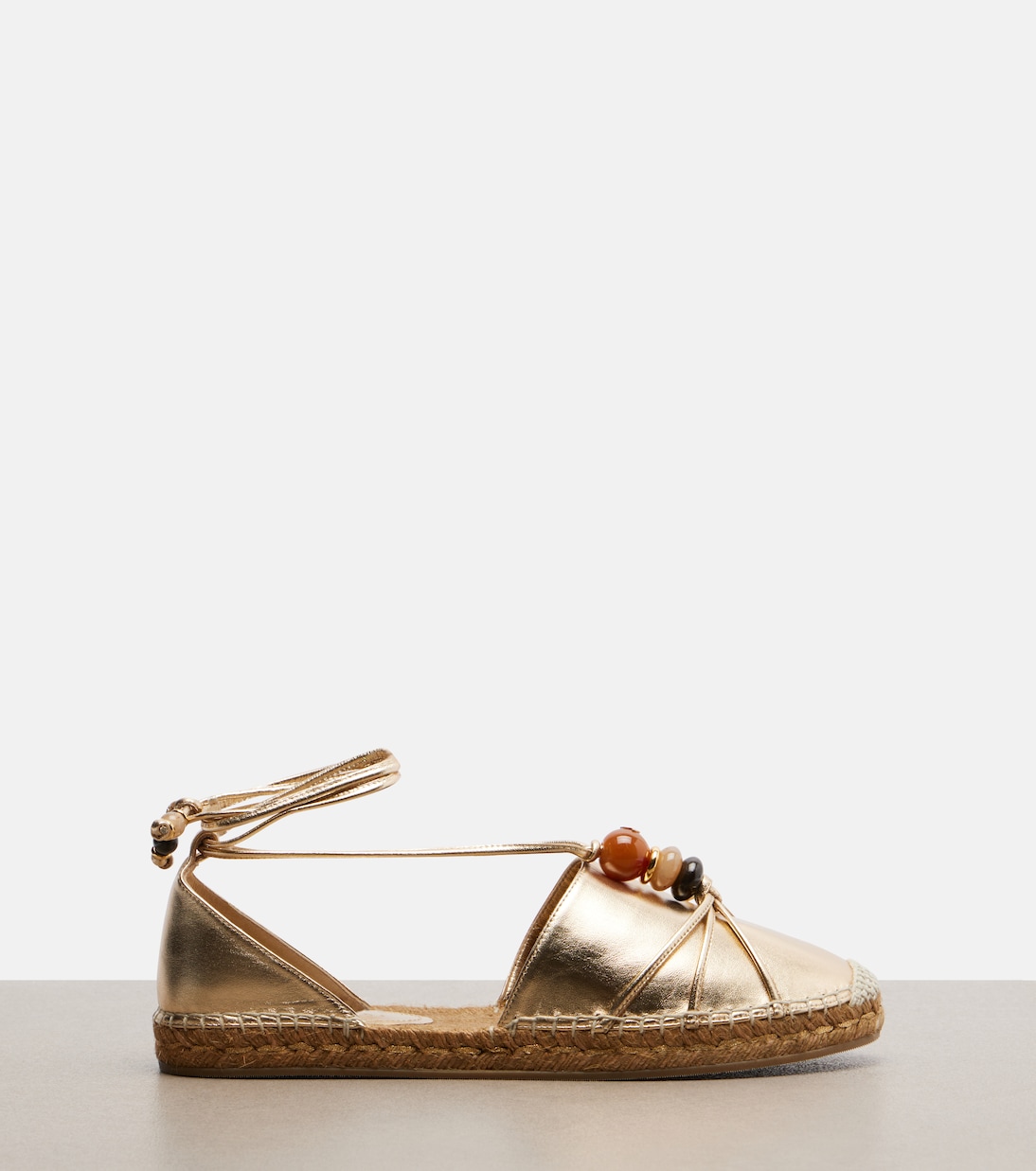 Lemi缀饰皮革草编鞋 | Jimmy Choo