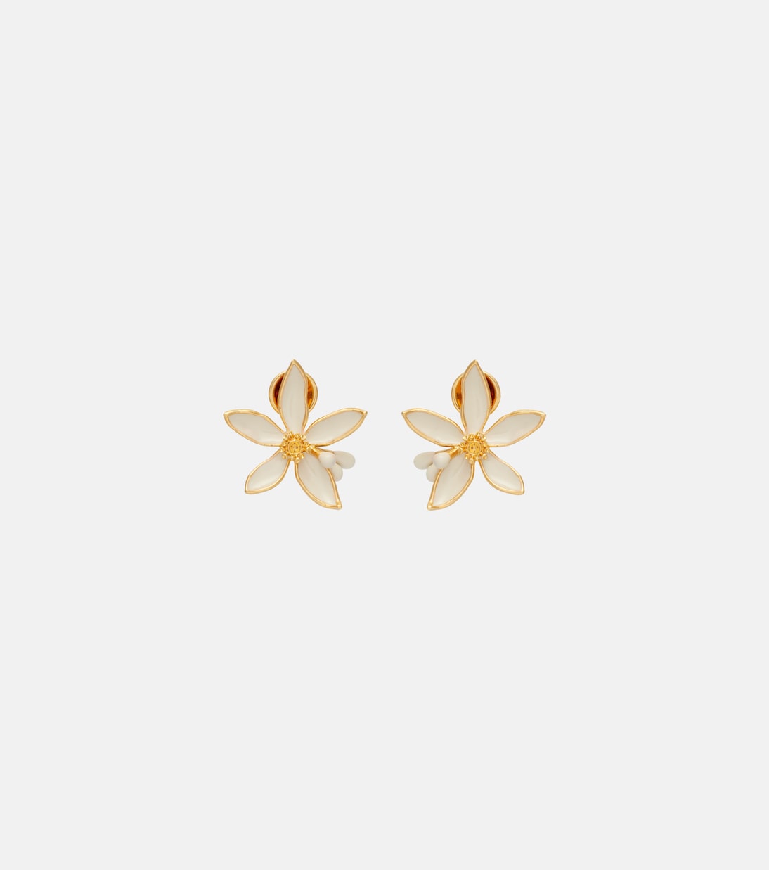 Orange Blossom enamel earrings | Oscar de la Renta