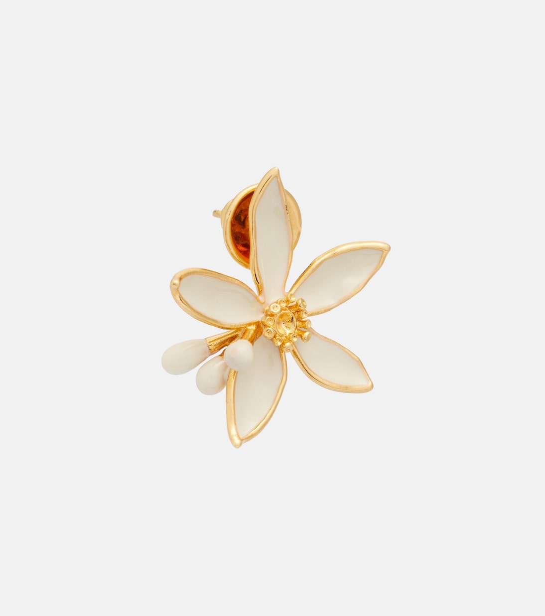 Orange Blossom enamel earrings | Oscar de la Renta
