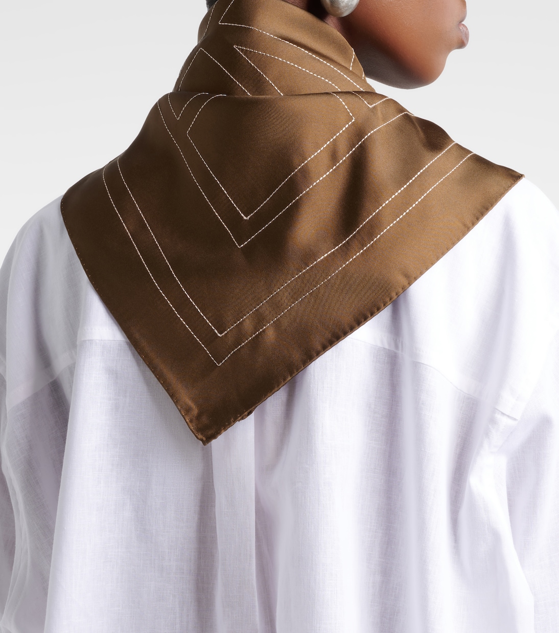 Embroidered monogram silk scarf | Toteme