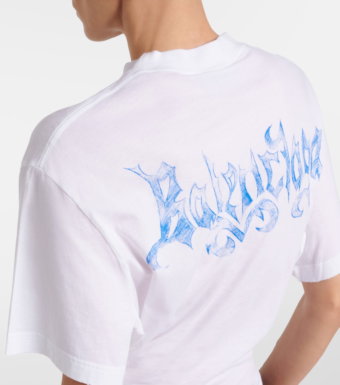 Top in jersey di cotone con logo | Balenciaga