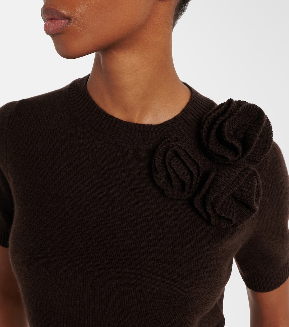 Floral-appliqué wool and cashmere sweater | Jardin des Orangers
