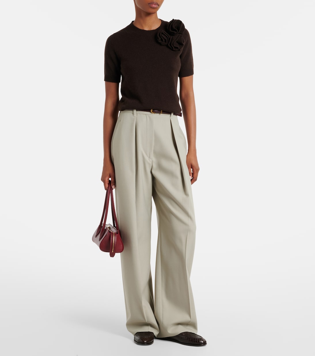 Floral-appliqué wool and cashmere sweater | Jardin des Orangers