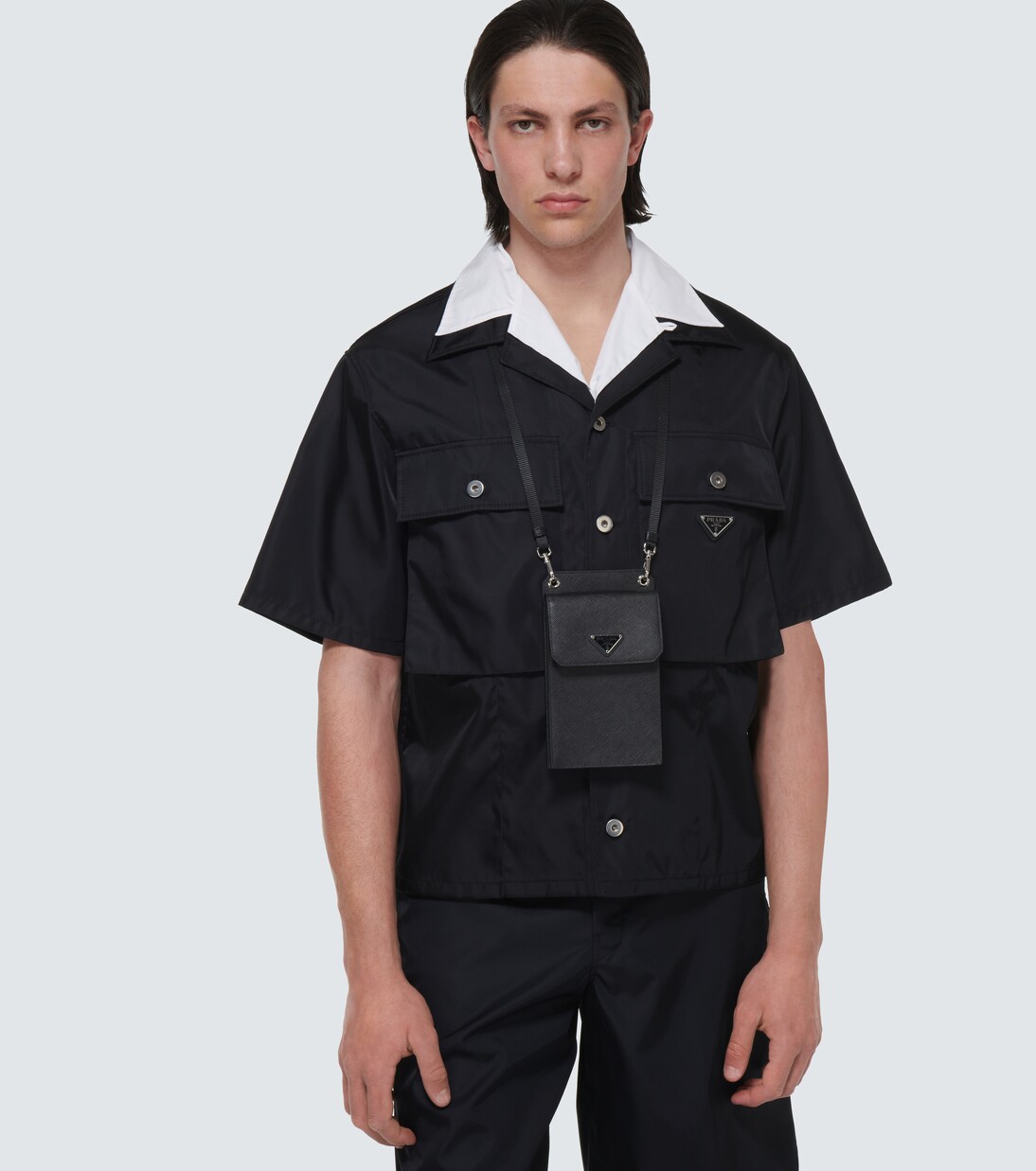 Saffiano leather phone case with logo | Prada