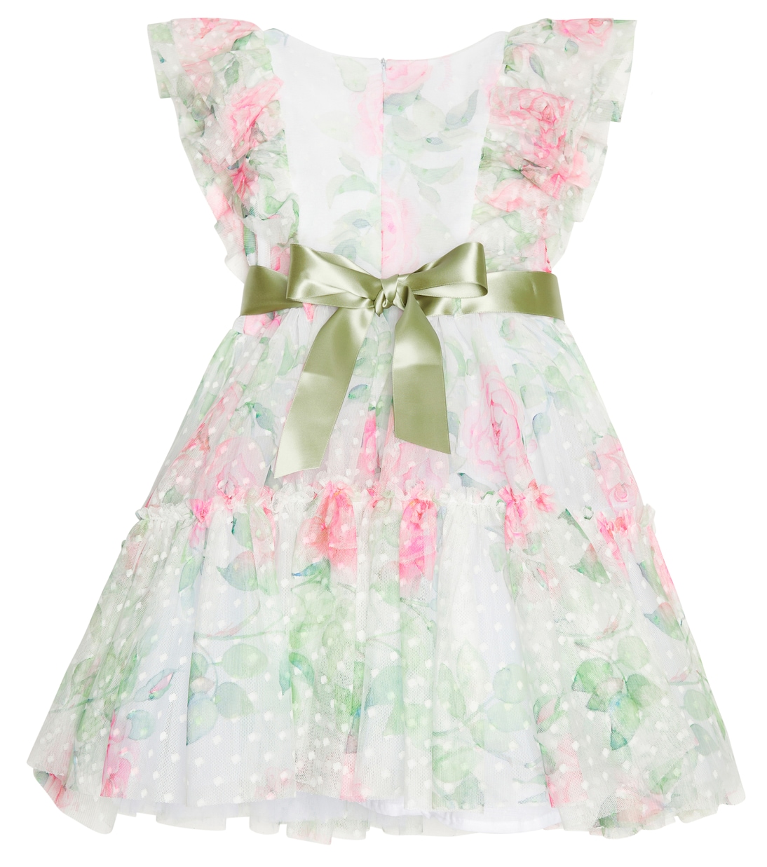 Rose printed tulle dress | Monnalisa