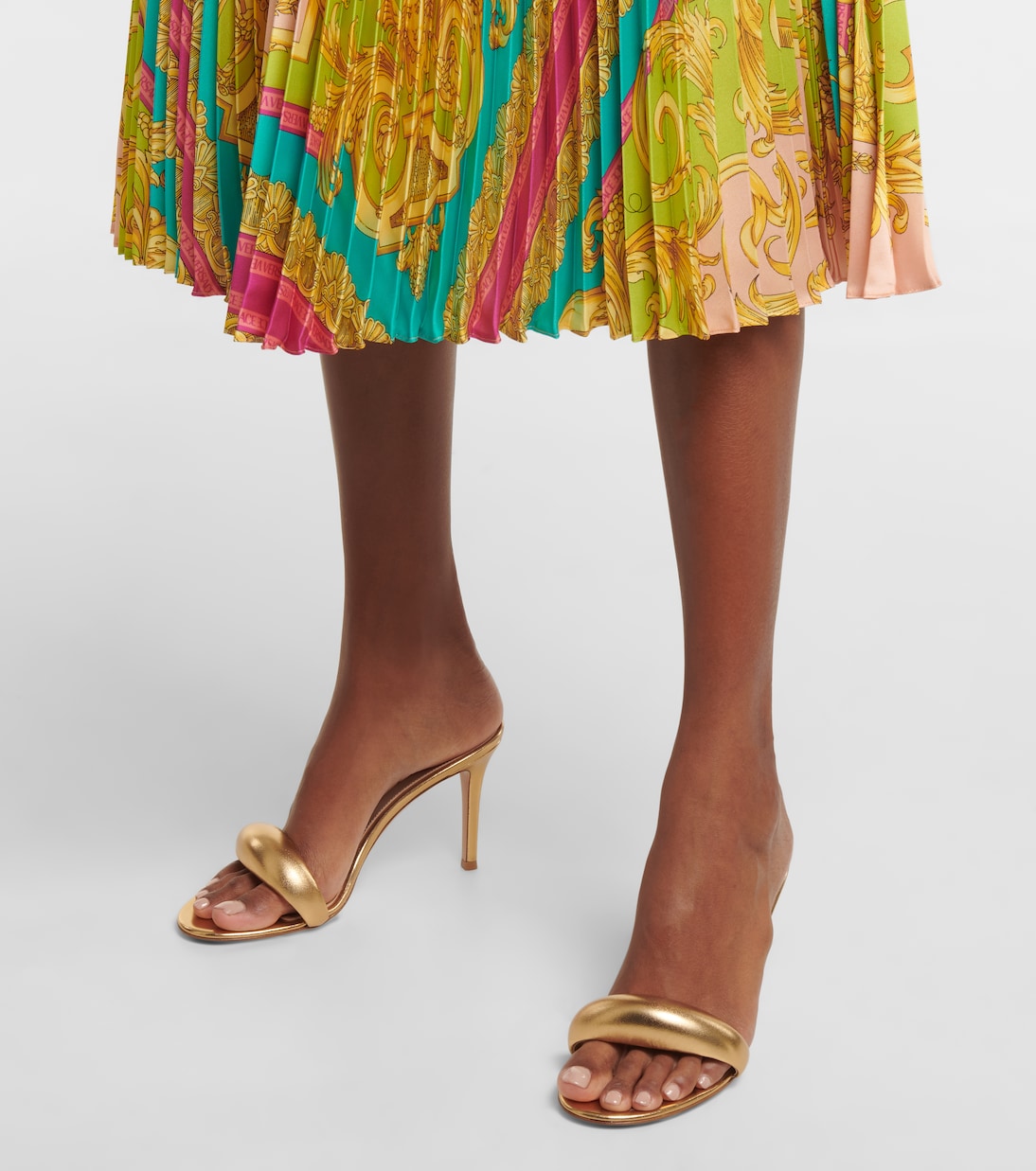 Pantoletten Bijoux 85 aus Metallic-Leder | Gianvito Rossi