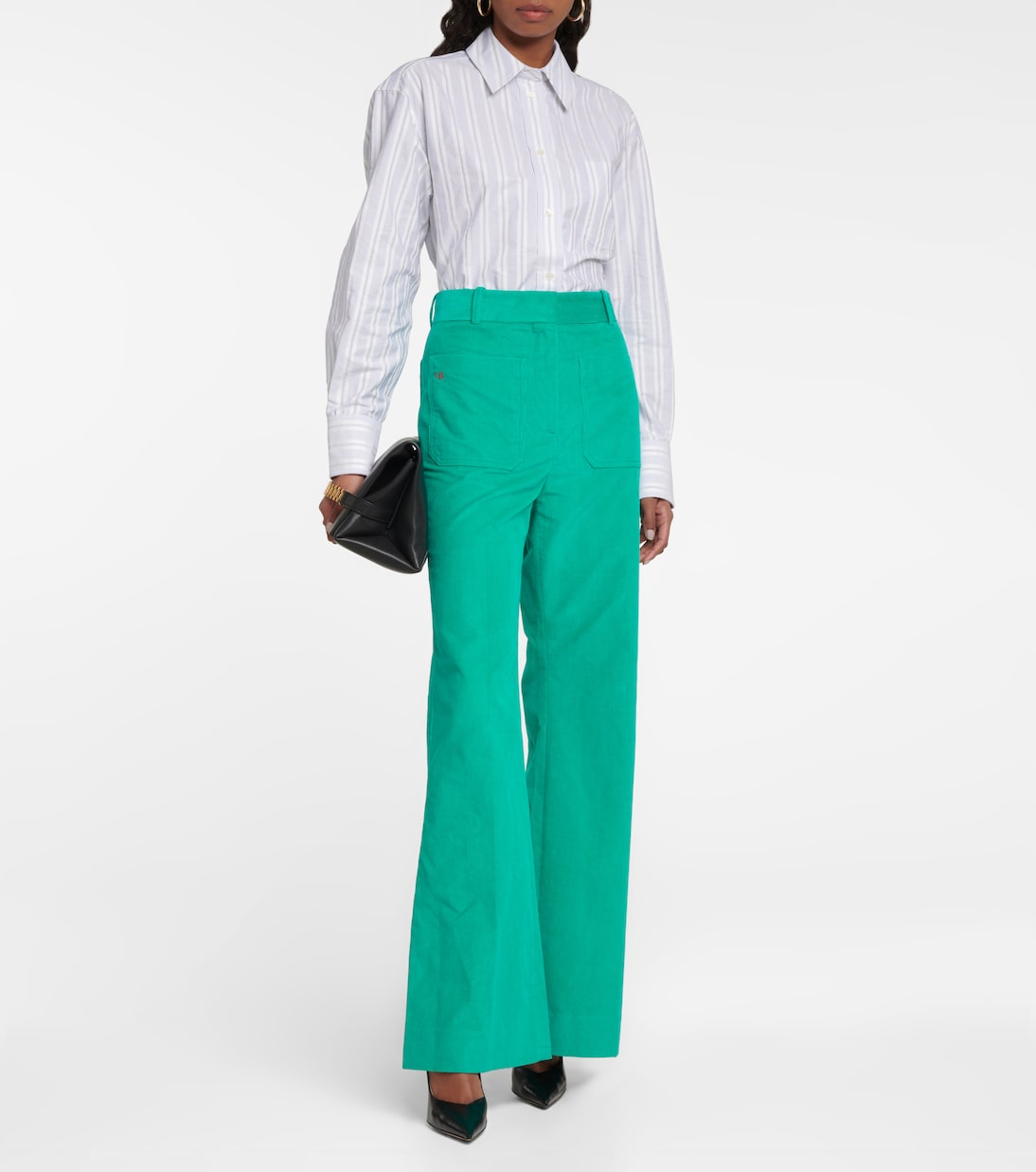 Pantalon ample Alina en velours côtelé de coton | Victoria Beckham