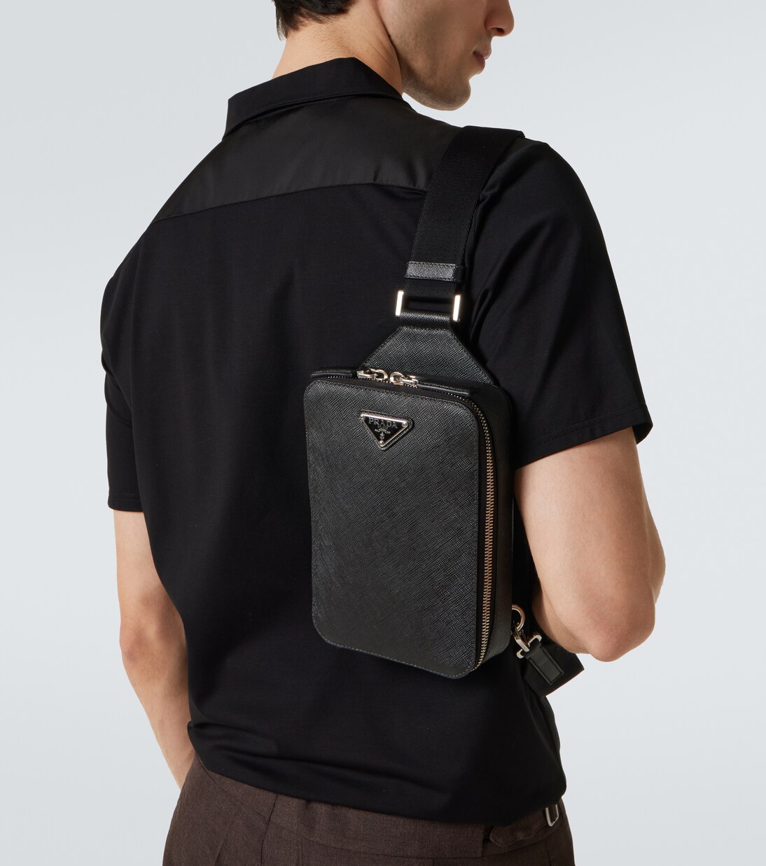 Logo leather shoulder bag | Prada