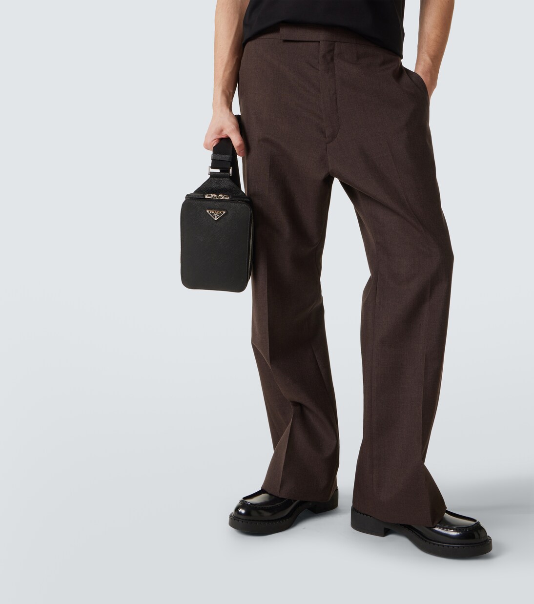 Logo leather shoulder bag | Prada