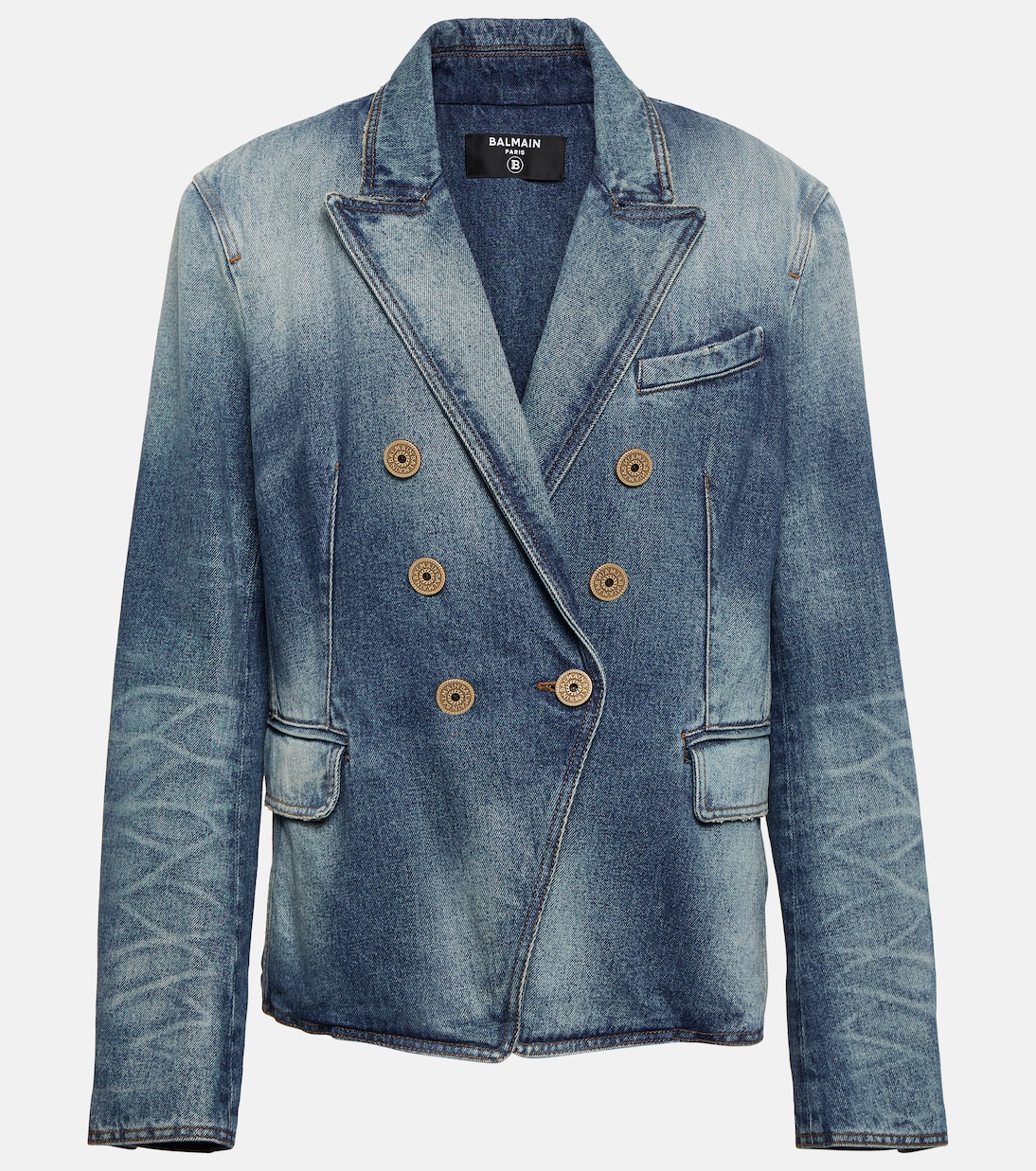 Chaqueta en denim cruzada | Balmain