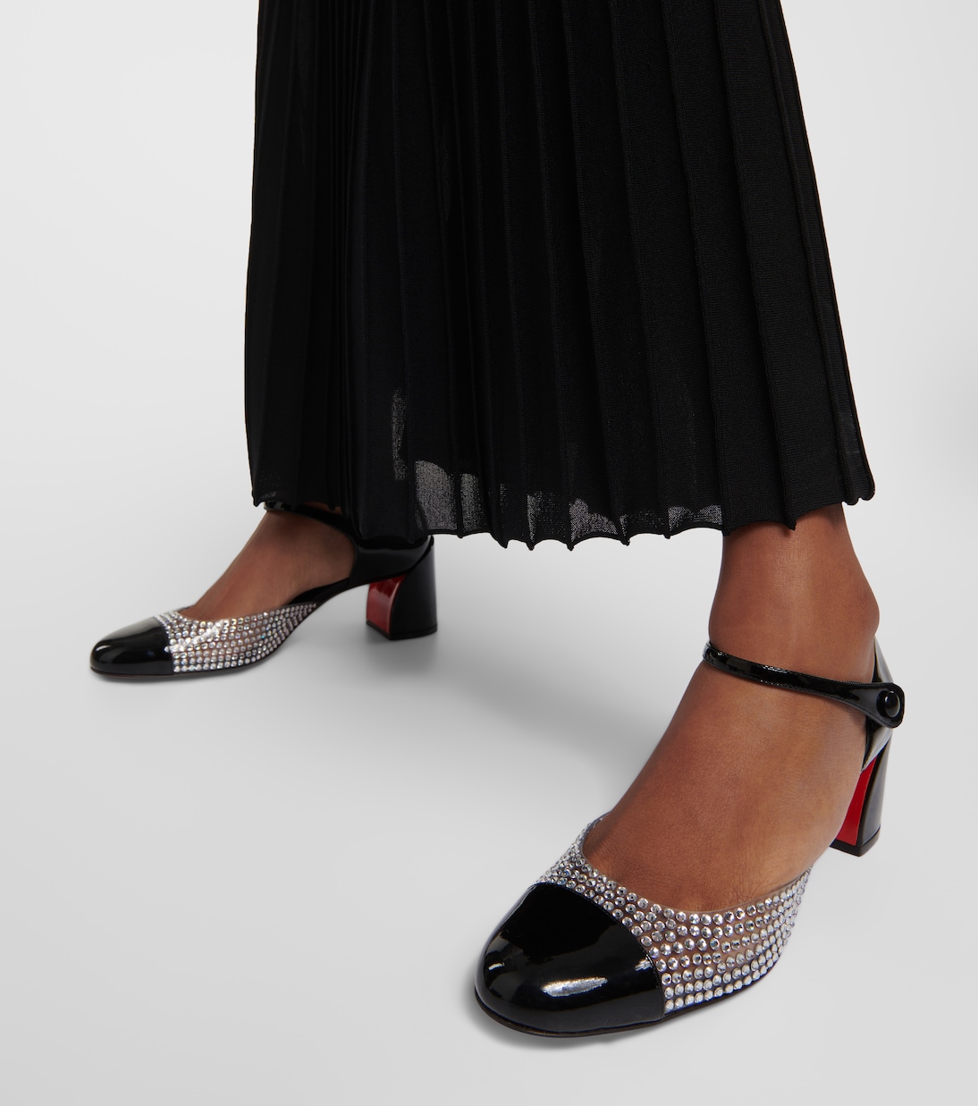 Crystal-embellished patent leather pumps  | Christian Louboutin