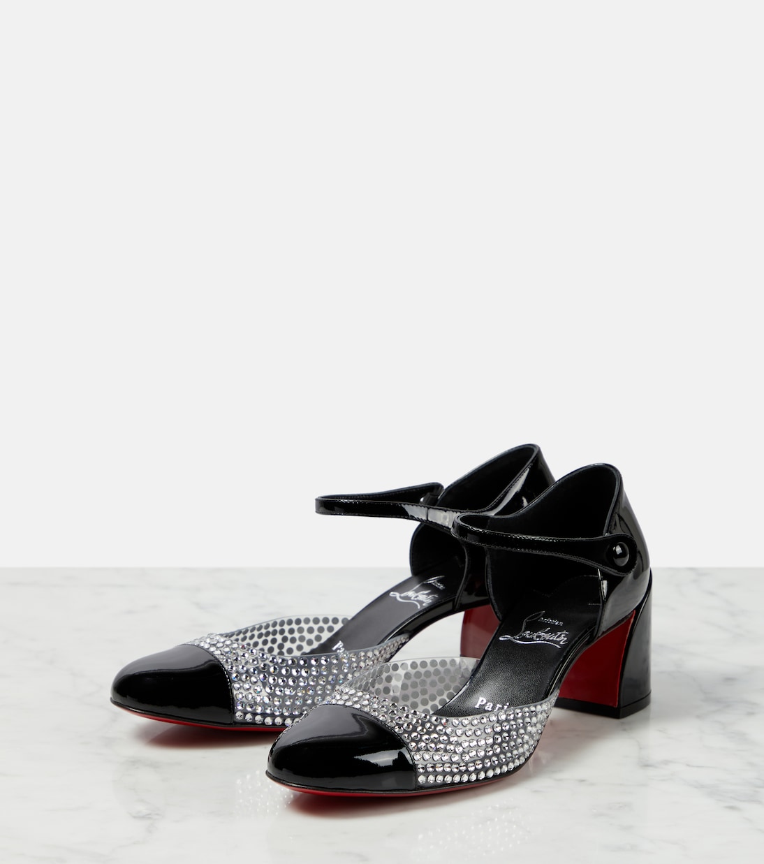 Crystal-embellished patent leather pumps  | Christian Louboutin