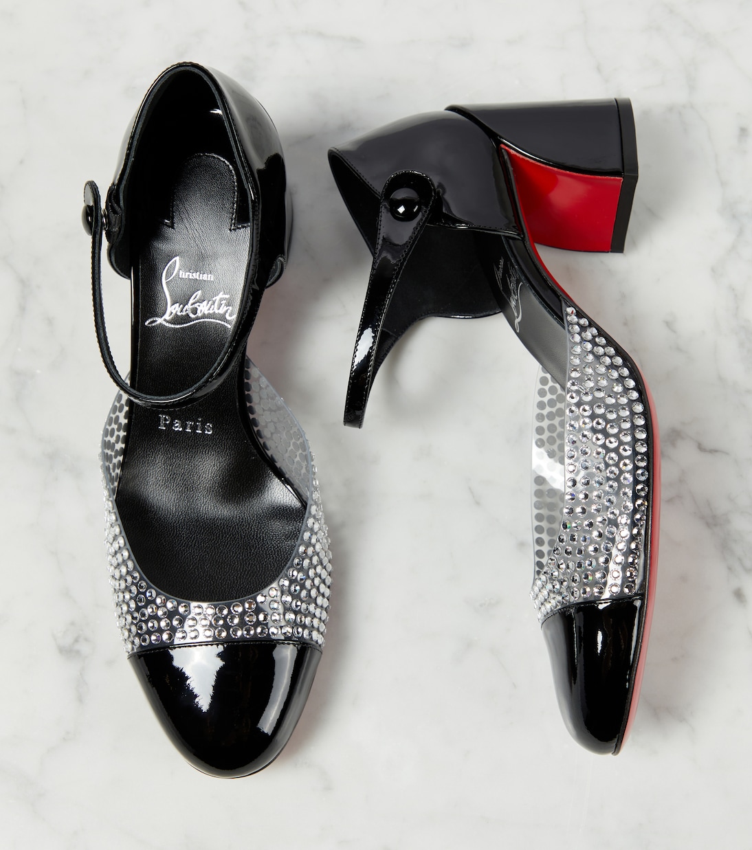 Crystal-embellished patent leather pumps  | Christian Louboutin