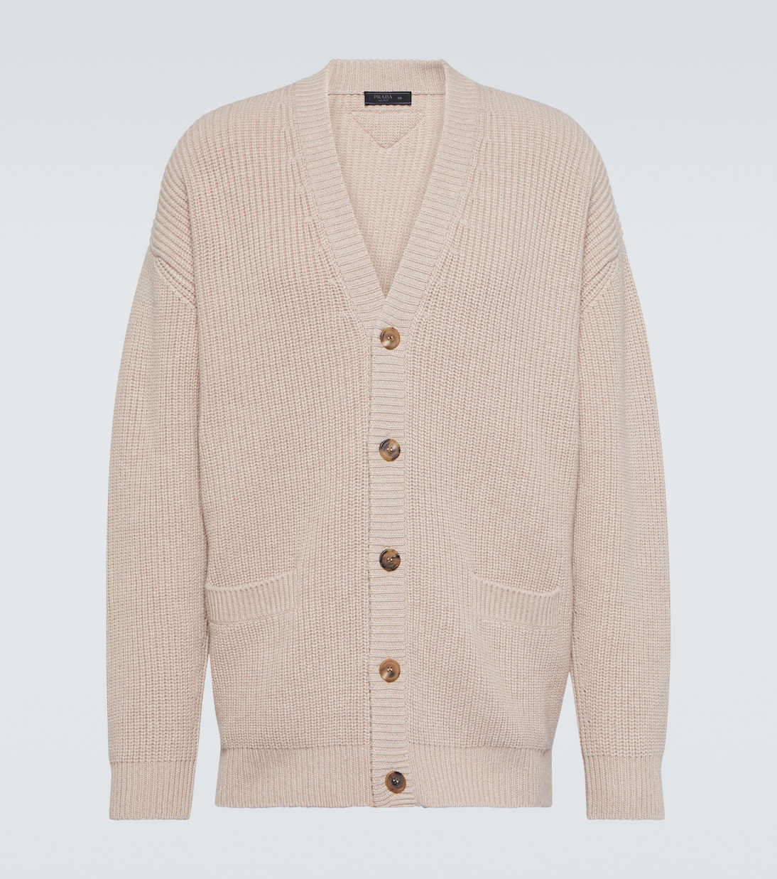 Oversized ribbed-knit cashmere cardigan | Prada