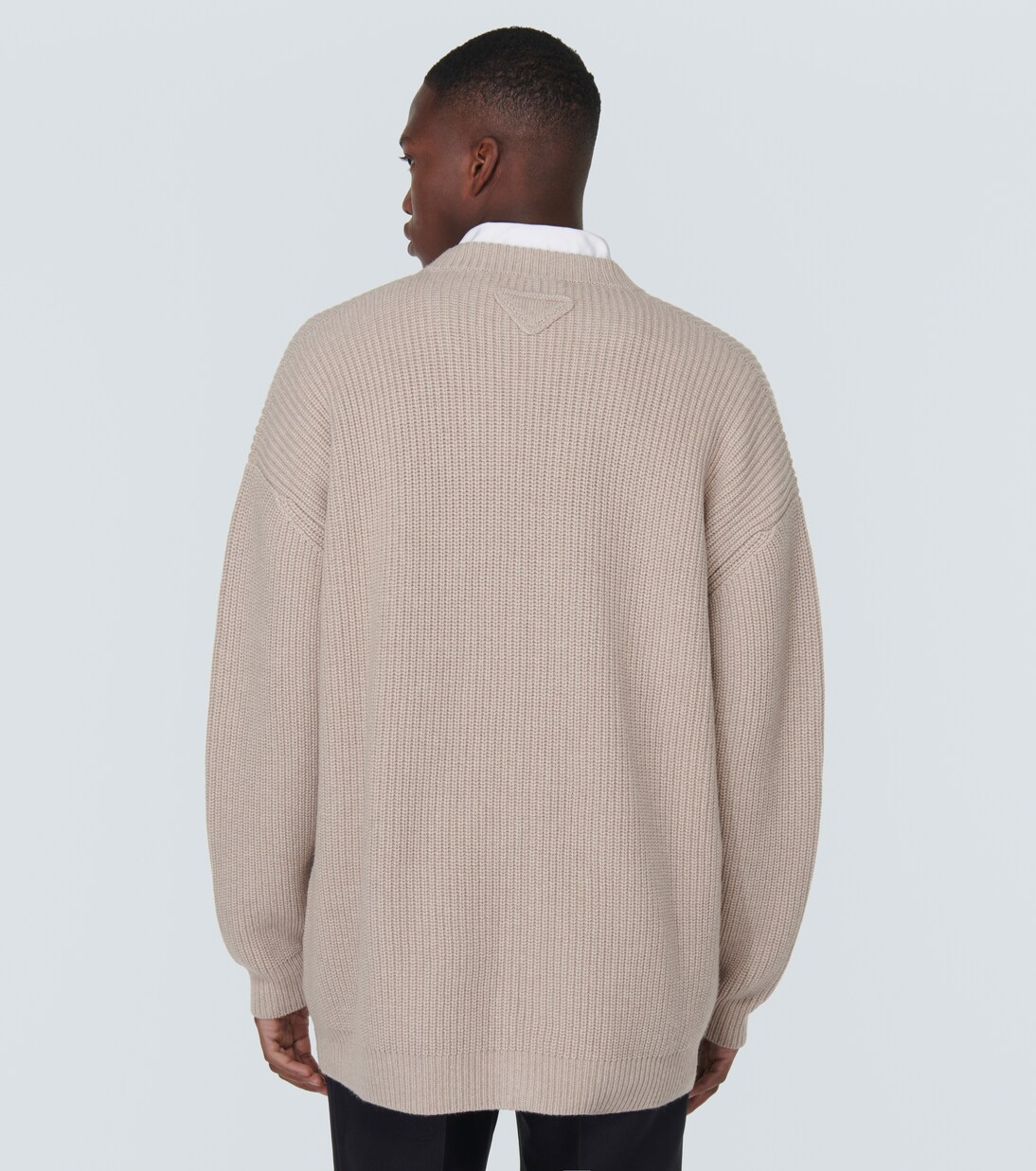 Oversized ribbed-knit cashmere cardigan | Prada