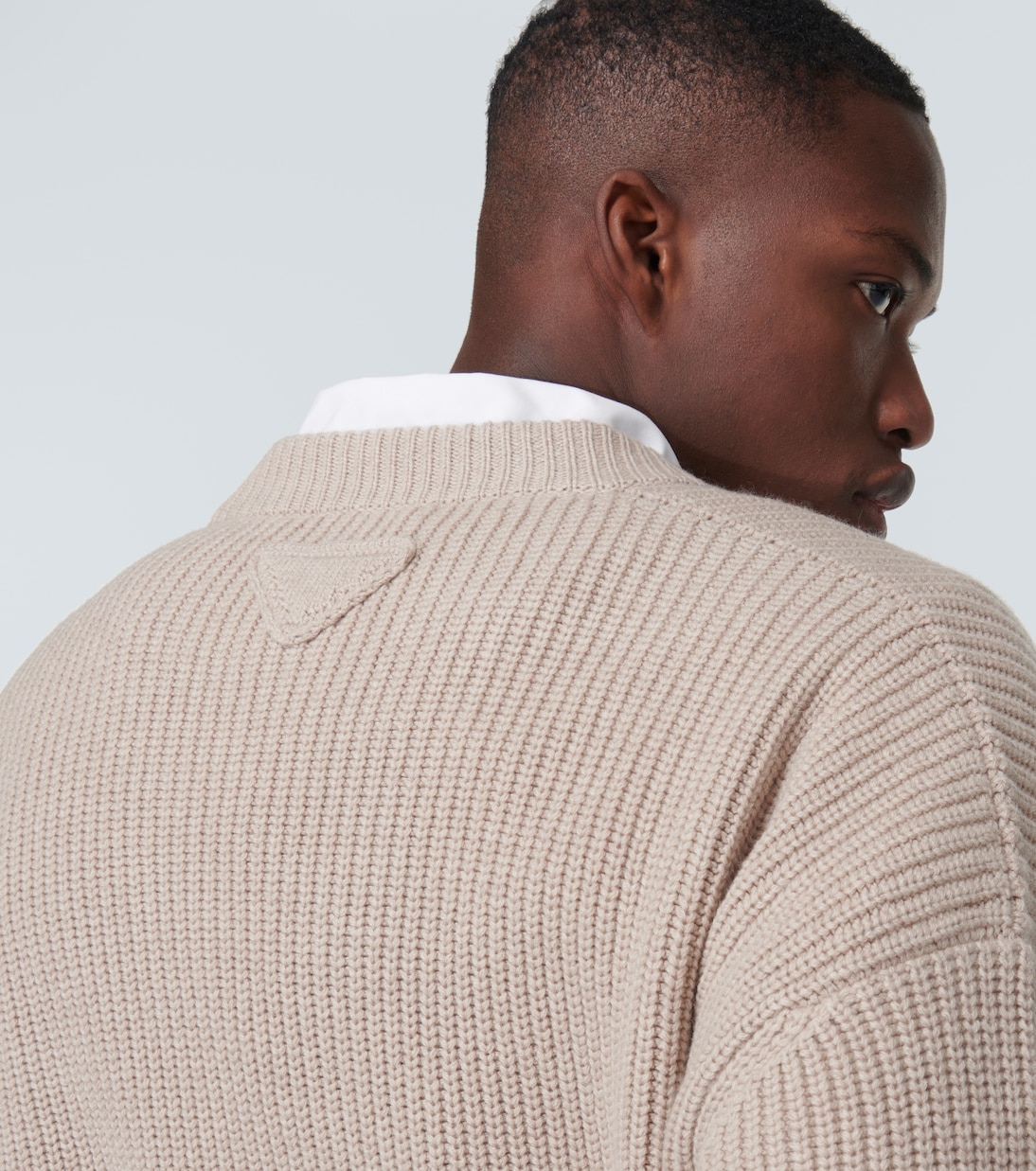 Oversized ribbed-knit cashmere cardigan | Prada