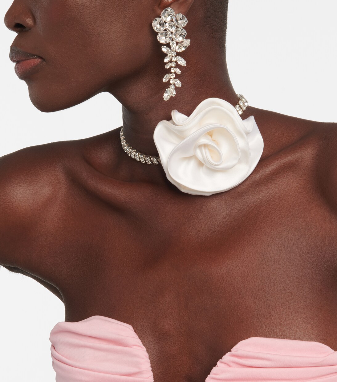 Floral-appliqué crystal-embellished choker | Magda Butrym