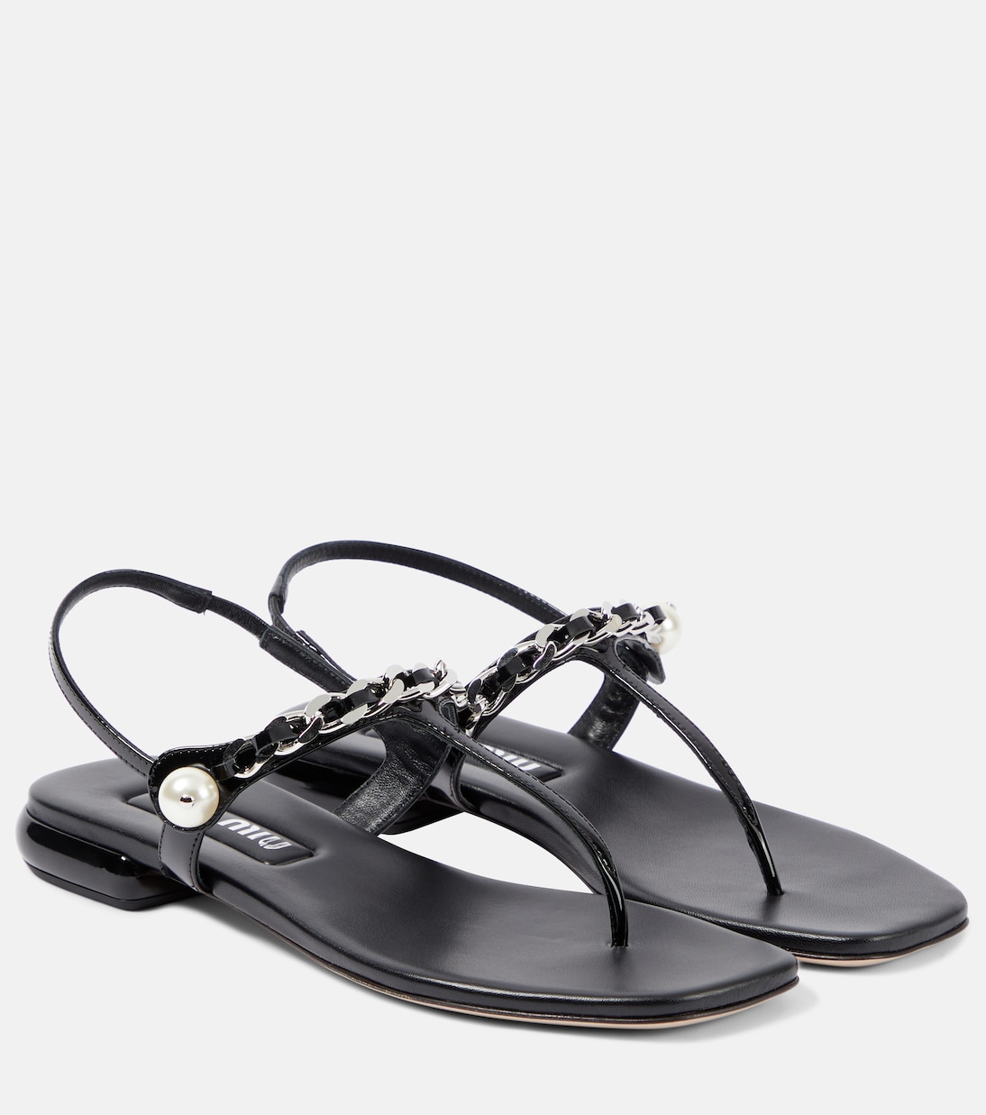 Verzierte Sandalen aus Lackleder | Miu Miu