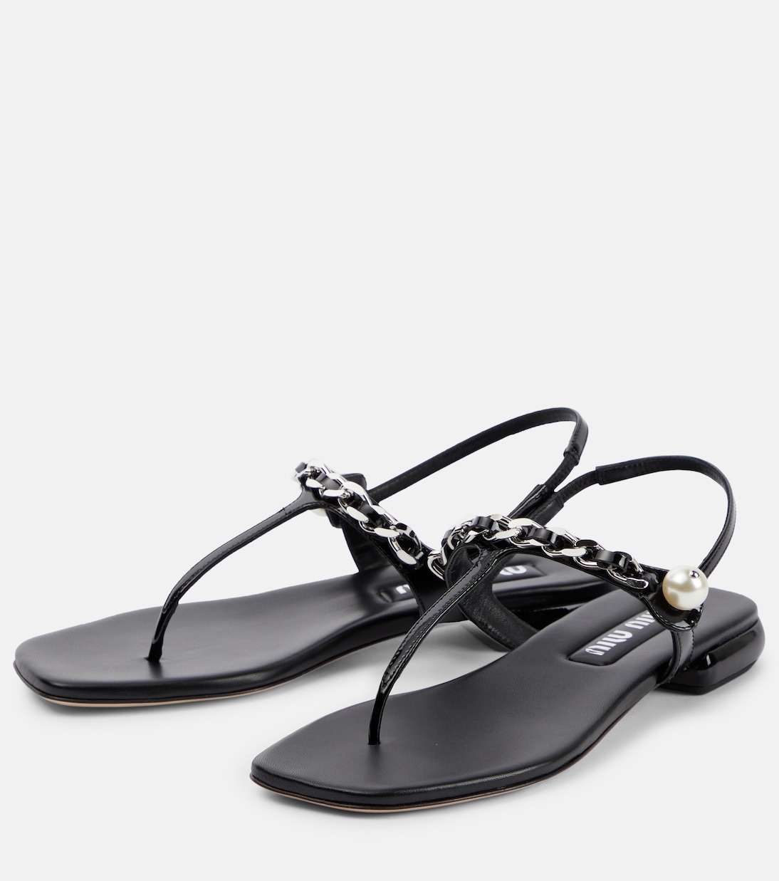 Verzierte Sandalen aus Lackleder | Miu Miu