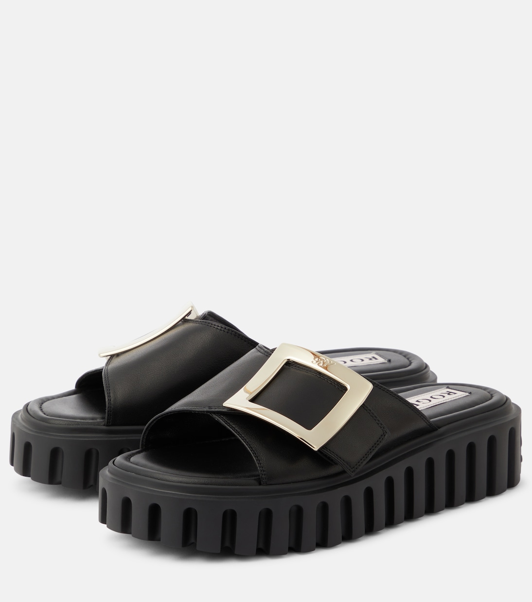 Pantoletten Viv Go Thick aus Leder | Roger Vivier