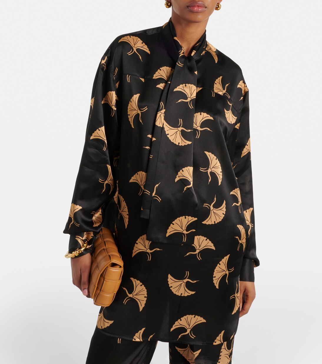 Top imprimé en satin de soie | Dries Van Noten
