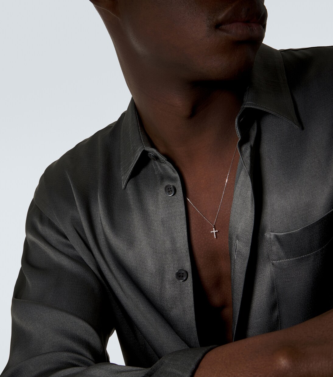 Collana in oro bianco 14kt con diamanti | Mateo