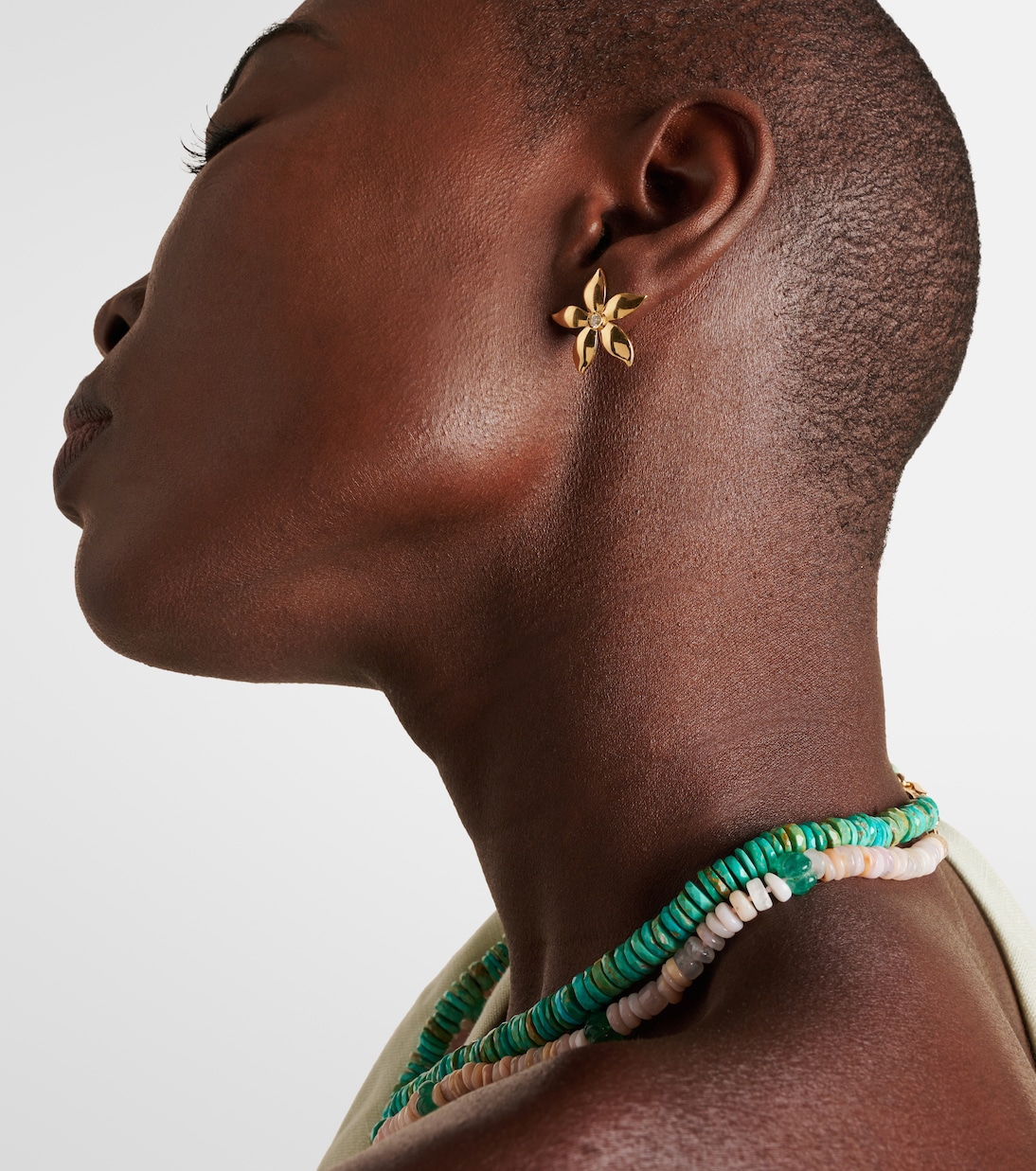 Boucles d'oreilles Golden Blossom en or 18 ct et diamants | Ileana Makri