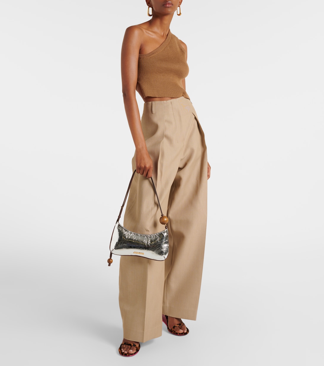 Le Bisou Perle metallic leather shoulder bag | Jacquemus