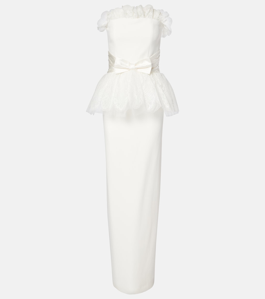 Bustier-Robe aus Cady mit Spitze | Alessandra Rich