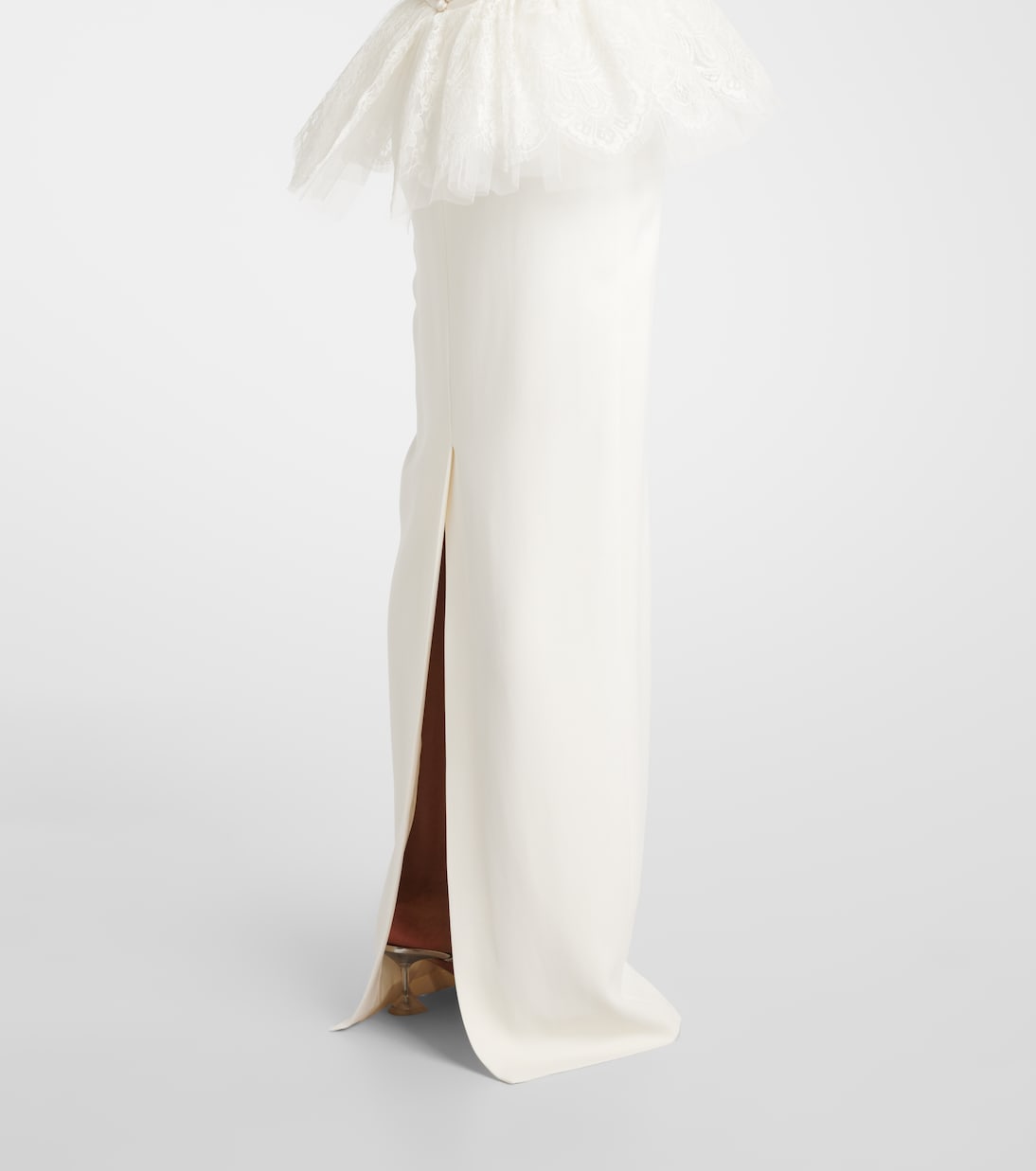 Bustier-Robe aus Cady mit Spitze | Alessandra Rich